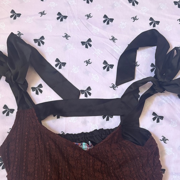 Urban Outfitters Brown Lace Top Dress with Black Straps - Picture 5 of 7